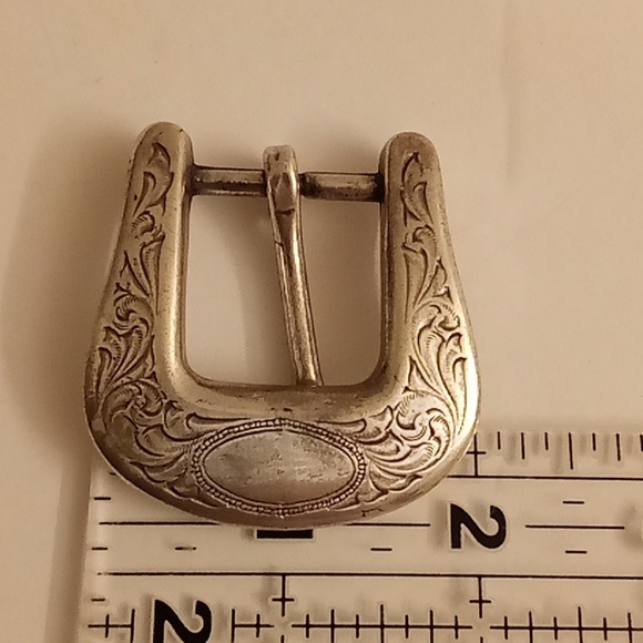VINTAGE Sterling Silver Engraved  Belt Buckle PD - Picture 6 of 7